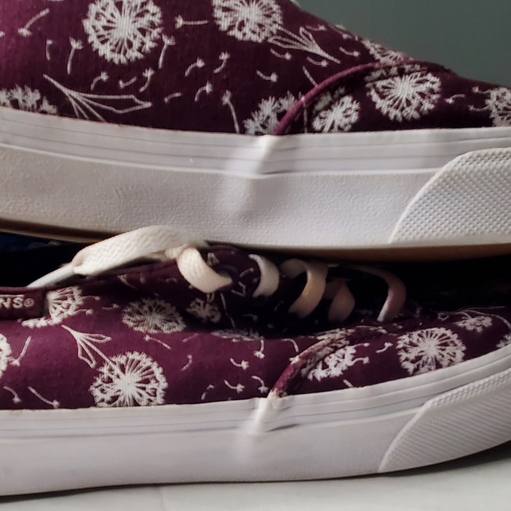 Vans Women's Burgundy Dandelion Sneakers 7 - Picture 5 of 8